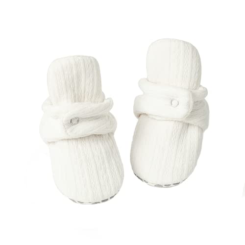 Babelvit Newborn Baby Boy Girl Soft Fleece Booties Stay On Infant Slippers Socks Shoe Non Skid Gripper Toddler First Walkers Winter Ankle Crib Shoes