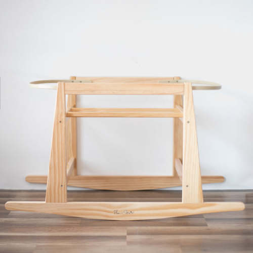 Original Rocking Moses Bassinet Stand with brake Natural