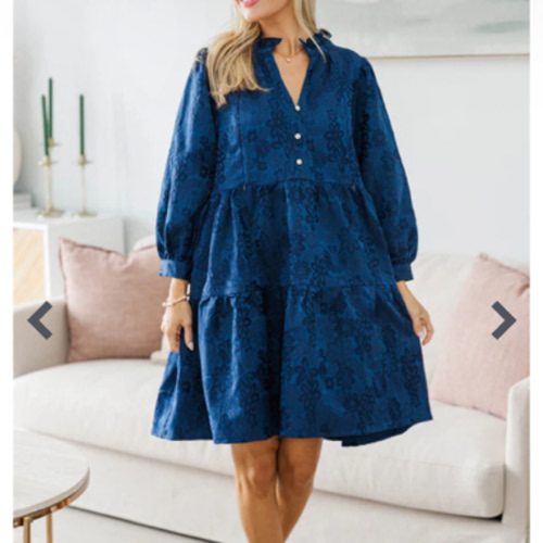 NURSING COLLECTION: All Up To You Navy Textured Dress