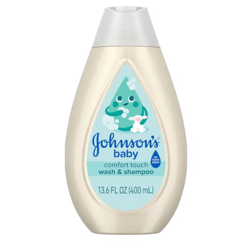 Johnson's Baby Comfort Touch Newborn Baby Wash & Shampoo, 13.6 fl oz | Gentle 2-in-1 Wash & Shampoo for Delicate Skin, Hypoallergenic, pH Balanced, No Added Parabens and Sulfates
