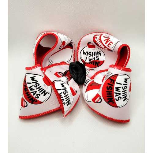 Fishing Bow....Wishin I was Fishin....Fishing Bobber Bow...Daddy's Girl Fishing Bow