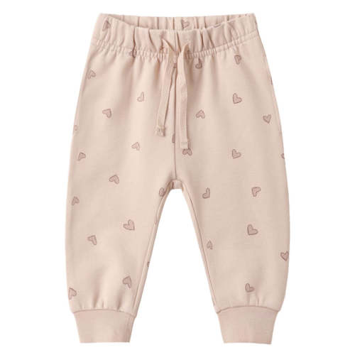 Quincy Mae Organic Relaxed Sweatpant Hearts | Posh Baby