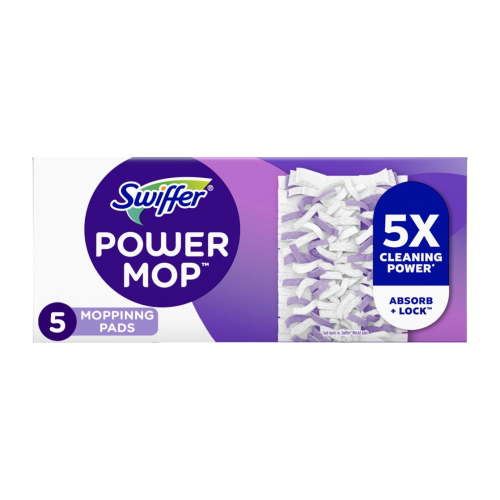 Swiffer PowerMop Multi-Surface Mopping Pad Refills for Floor Cleaning, 5 count