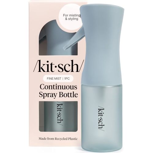 Kitsch Continuous Spray Bottle for Hair – Fine Mist Water Mister & Water Spray Bottle – Recycled Hair Spray Bottle – Spray Bottles for Cleaning, Styling, Plants & More – Haze Blue, 150ml