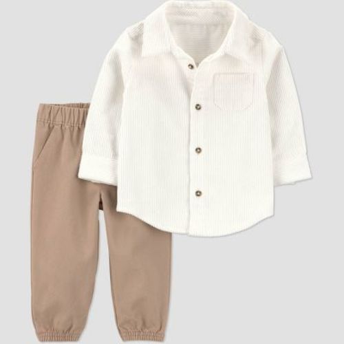 Carter's Just One You® Baby Boys' 2pc Button-Down Shirt and Pants Set - Cream