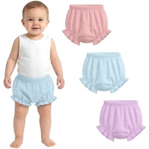 3 Pack 100% Cotton Toddler Bloomers