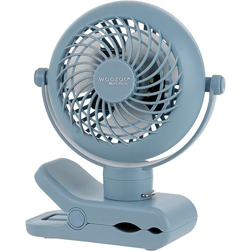 IRIS USA WOOZOO Cordless Portable Clip On Fan, USB-C Rechargeable, Blue
