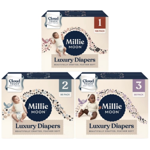 Millie Moon Luxury Disposable Diapers - (Select Size and Count) see notes please!