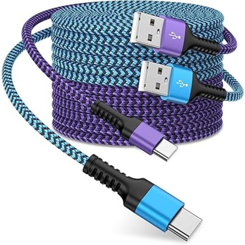 USB Type C Cable 10ft for iPhone 17/16/15 Charging Cable, 2Pack Extra Long Braided USB C to USB A Cord for iPhone 17e, 17 Pro Max,17,17 Air,16,16e,16Pro Max,15,15 Pro,15 Plus-Car CarPlay Power Cord