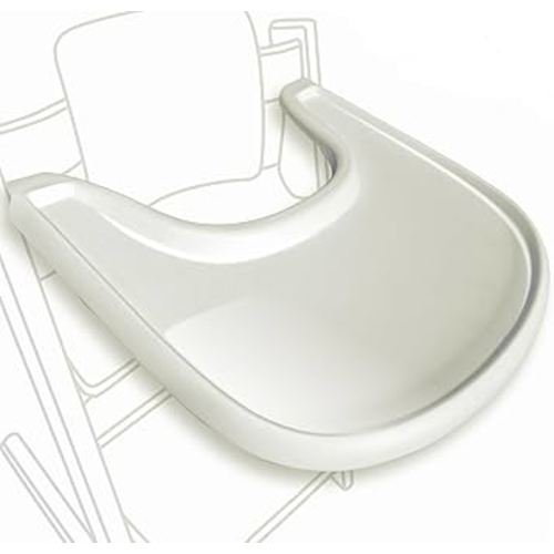High Chair Tray Compatible with Stokke Trip Trap Chair, Glossy Milky Color - Ergonomic Curved Design Accessory - BPA-Free, Easy to Assemble