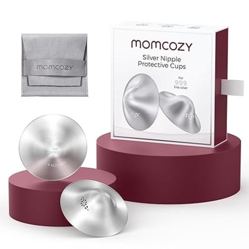 Momcozy 999 Silver Nursing Cups Original Perforated Breathable Design, 999 Silver Nipple Cover for Breastfeeding Essential,Nipple Shield for Nursing Newborn, Metal Nipple Shields, Regular, XL Size