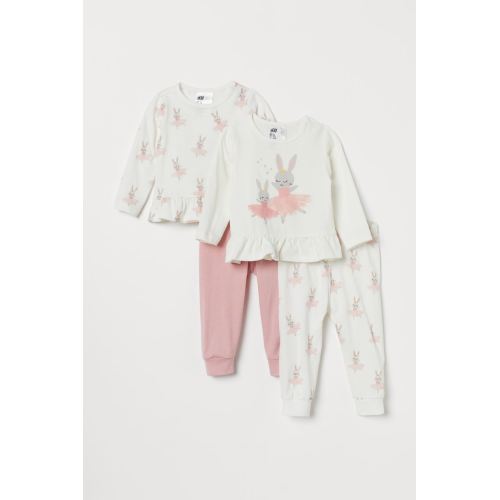 2-pack Cotton Pajamas - Light pink/rabbits - Kids | H&M US