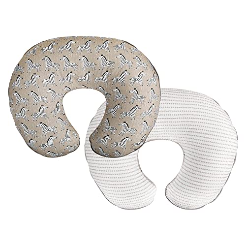 Boppy Nursing Pillow Cover, Premium Quick-Dry Fabric, Sand Zebra Parade, Fits the Original Support Boppy Pillow for Breastfeeding and Bottle Feeding, Cover Only, Nursing Support Pillow Sold Separately