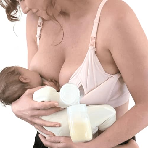 Supermom Silhouette with Removable Pads, Pumping Bra Hands Free, Adjustable Pumping & Nursing Bra for All Breast Pumps