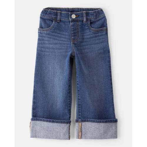 Toddler Girl Denim Wide-Leg Cuff Jeans - Blue - OshKosh | Carter's