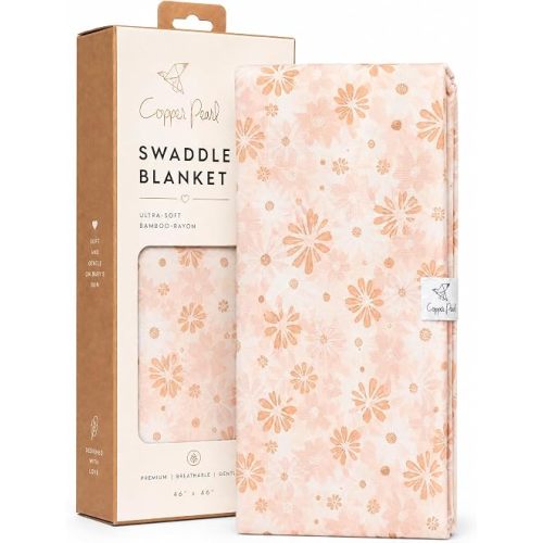 Copper Pearl Swaddle Blankets for Newborns | Soft Stretchy Receiving Blankets for Boys and Girls | Large 46 x 46 Inch Baby Blankets | Lightweight and Breathable Swaddles | Penny