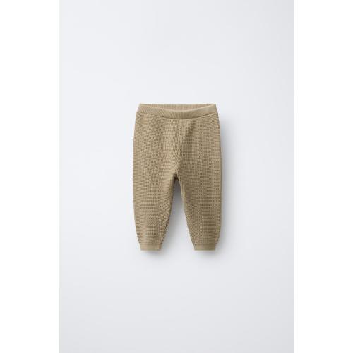 POCKET WAFFLE KNIT PANTS - Greenish | ZARA United States