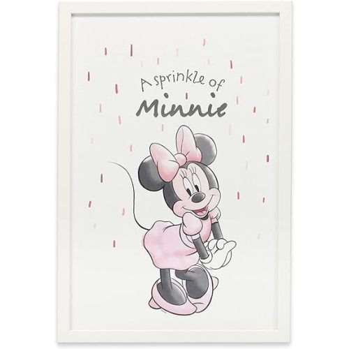 Disney Minnie Mouse Sprinkle of Minnie Framed Wood Wall Decor - Large Adorable Minnie Mouse Picture for Home