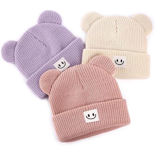 FURTALK Infant Baby Beanie with Bear Ear Cute Winter Hat for Toddler Boys Girls Soft Knitted Cap