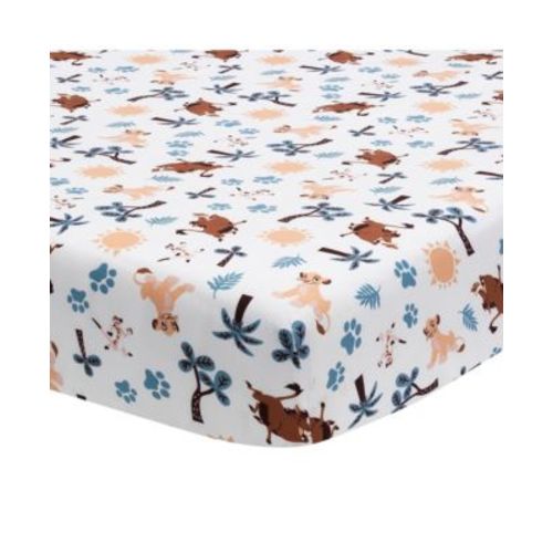 Disney Baby Lion King Adventure White Baby Fitted Crib Sheet by