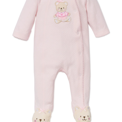 Pink Bear Footed One-Piece