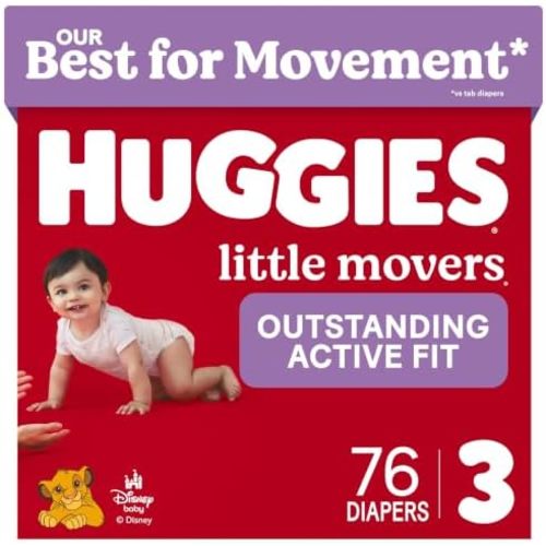 Huggies Little Movers Diapers Size 3, 76 Count