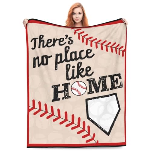 Baseball Throw Blanket Soft Flannel Blankets for Bed Couch Plush Cozy Blanket for Men Women Unisex Adults Micro Fleece Throws Unique Design 60''*50''