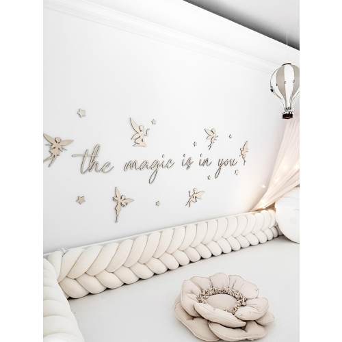 The Magic Is In You Wall Sign Set with Fairies Wall Decor Fairy Tale Kids Room Nursery Decoration Boho Nursery Wall Script Art Baby Gift