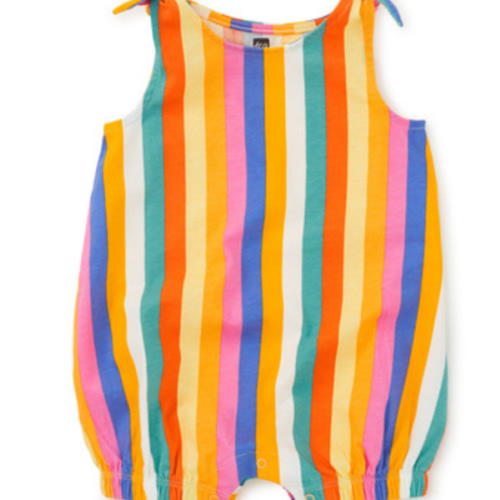 LITTLE GIRL & Lamu Sunset Stripe & Tie Shoulder Baby Romper & ONEPIECE & Tea Collection