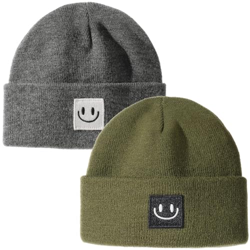 FURTALK Baby Beanie Cute Toddler Winter Hat Knit Boys Girls Warm 2 Pack Kids Embroidered Beanies Cap for 0-8 Years
