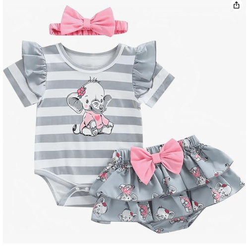 Aoswep Baby Girl Clothes Infant Newborn Girl Outfits Summer Clothes Romper Short