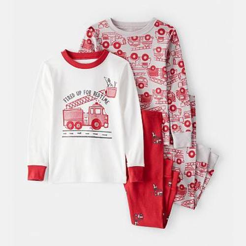 Baby & Toddler Boy Carter's 4-pc. Firetruck Print Pajama Top & Pajama Bottoms Set