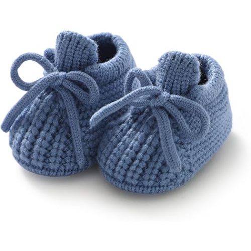 DovFanny Baby Booties Newborn Baby First Shoes Cozy Warm Knit Soft Booties for Toddler Infant Boy Girl