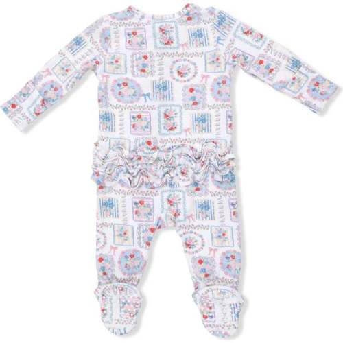 2 Way Ruffle Back Zipper Footie, Julep's Floral Patchwork - Angel Dear | Maisonette