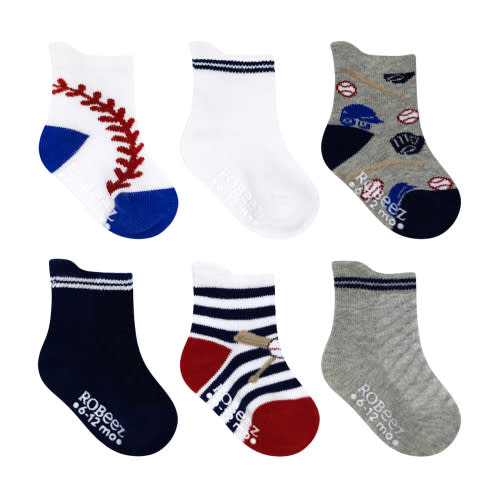 Baseball fan 6-Pack Infant Crew Socks