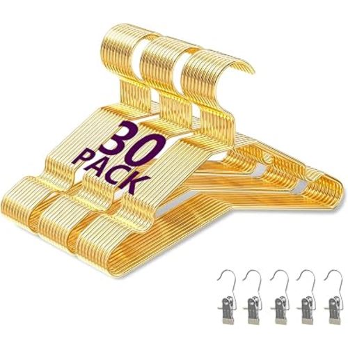 30 Pack Baby Hangers，Standard Kids Hangers with 5 Clip