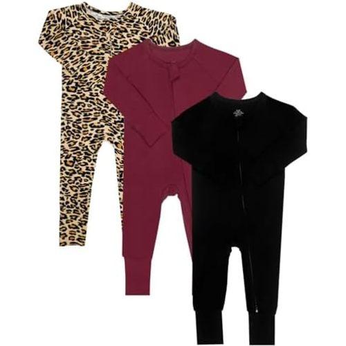 GUISBY Baby Girls Boys Footless Pajamas, Long Sleeve Snug Fits Sleepers 3-Piece Sets