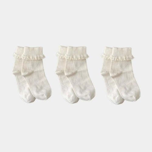 Natural (no dye) Lace Kids Socks - 98% Organic Cotton (3 & 5 Pack) – Q for Quinn