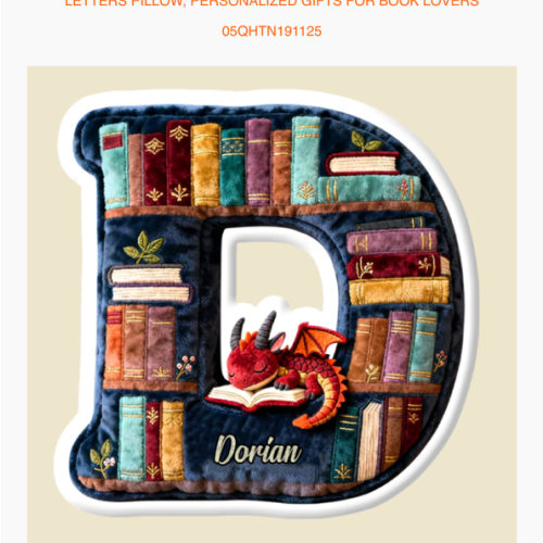 Book Dragon Alphabet Initial Letters Pillow, Personalized Gifts For Bo - Macustom