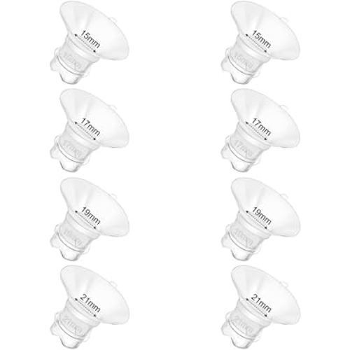 Update Flange Insert 15/17/19/21mm 8pcs for 24mm Flange/Shield of Most Pumps, Silicone Flanges Insert for Momcozy/Medela/Spectra/Eufy/Lansinoh/TSRETE/Elvie/NCVI/Paruu, Breastfeeding Essentials Kit