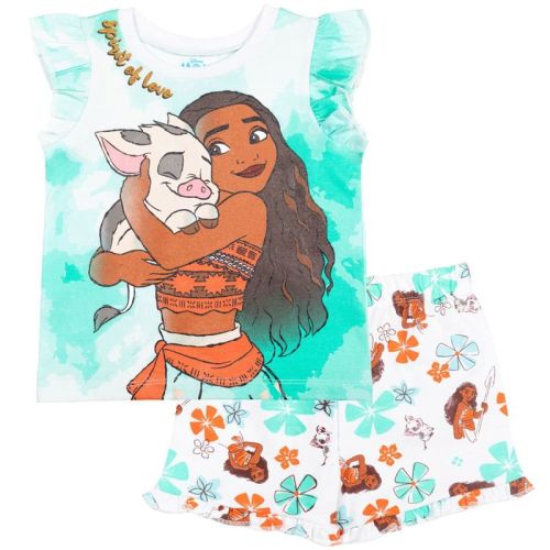 Disney Moana Toddler Girls T-Shirt and French Terry Shorts Outfit Set 3T