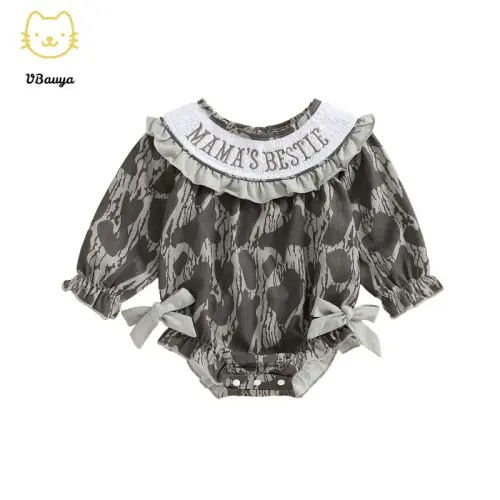 Girls Matching Sister Outfits Casual Letter Embroidery Camouflage - TikTok Shop