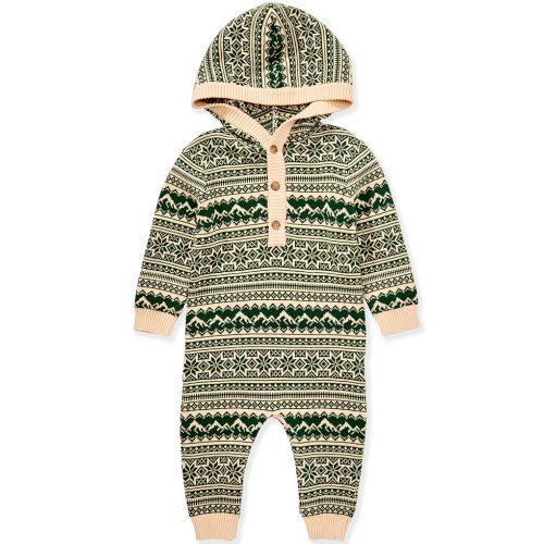 Scene&Heard Baby Boys Hooded Fair Isle Winter Coverall