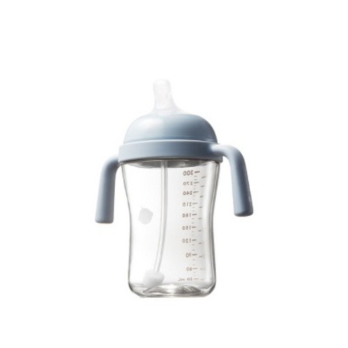 Bc Babycare Baby Toddler Straw Sippy Cup 10 oz BPA-Free PPSU Weighted Straw Drinking Cup 6 Months Up Blue/1 pack