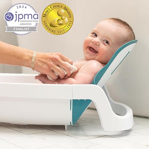 The First Years 4-in-1 Reclining Baby Bathtub - Adjustable Recline for Custom Comfort for Newborn to Toddler - All-in-1 Baby Bath Seat Adjusts as Baby Grows - Ages 0 to 24 Months