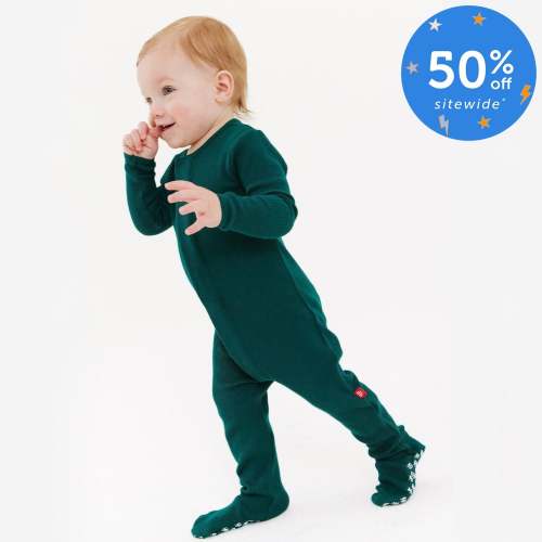 deep emerald waffle modal magnetic parent favorite footie – Magnetic Me