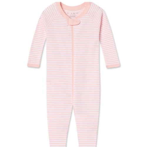 LAKE | Baby | Pima Cotton Pajamas | English Rose Stripe Baby Sleeper