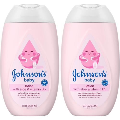 Johnson's Baby Moisturizing Mild Pink Baby Lotion with Coconut Oil for Delicate Baby Skin, Paraben-, Phthalate- & Dye-Free, Hypoallergenic & Dermatologist-Tested, Baby Skin Care, 13.6 Fl. Oz