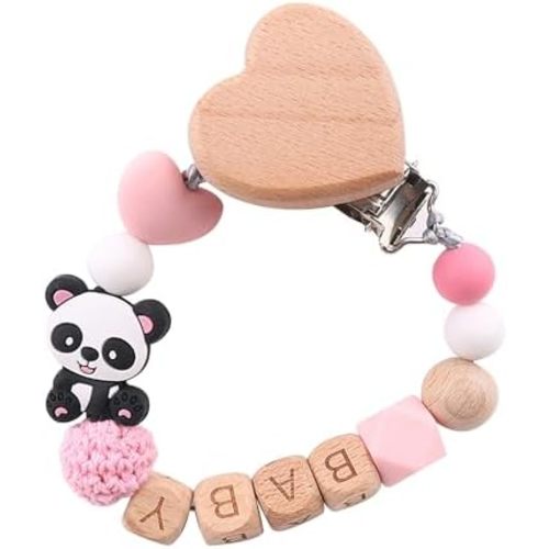 Personalized Pacifier Clips with Name Custom Silicone Beaded Chain Pacifier Holder Stroller Gifts for Baby Boys Girls