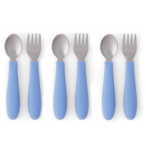 NonToxicToddler Steel & Silicone Utensil Set | 6 pc - Steel & Silicone Utensil Set | 6 pc